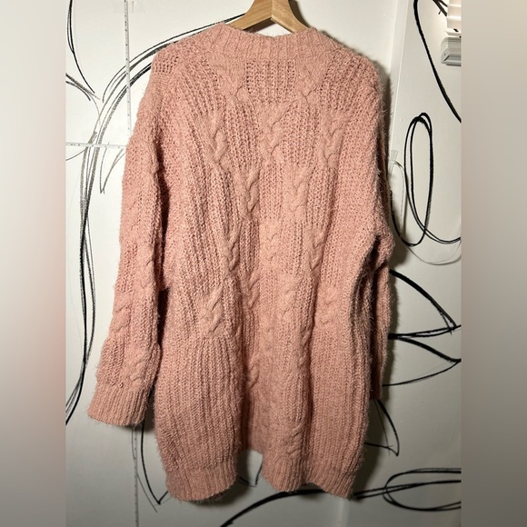 NEW Fate Light Pink Cable Knit Sweater with Pockets, So Soft, Women’s 2X - Picture 7 of 12